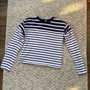 ASOS long sleeve navy striped shirt